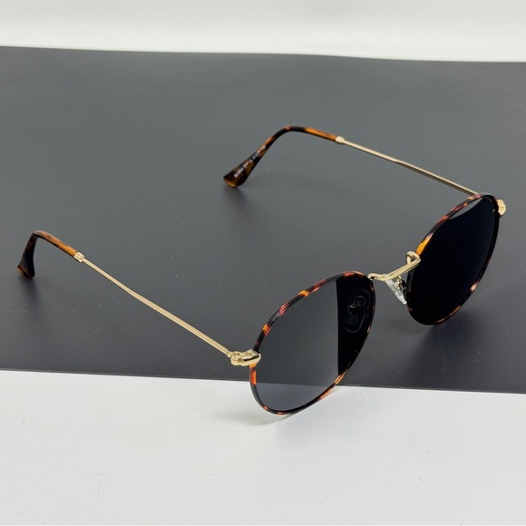 Sojos Sunglasses gold tortoise front polarized round - Picture 7 of 11